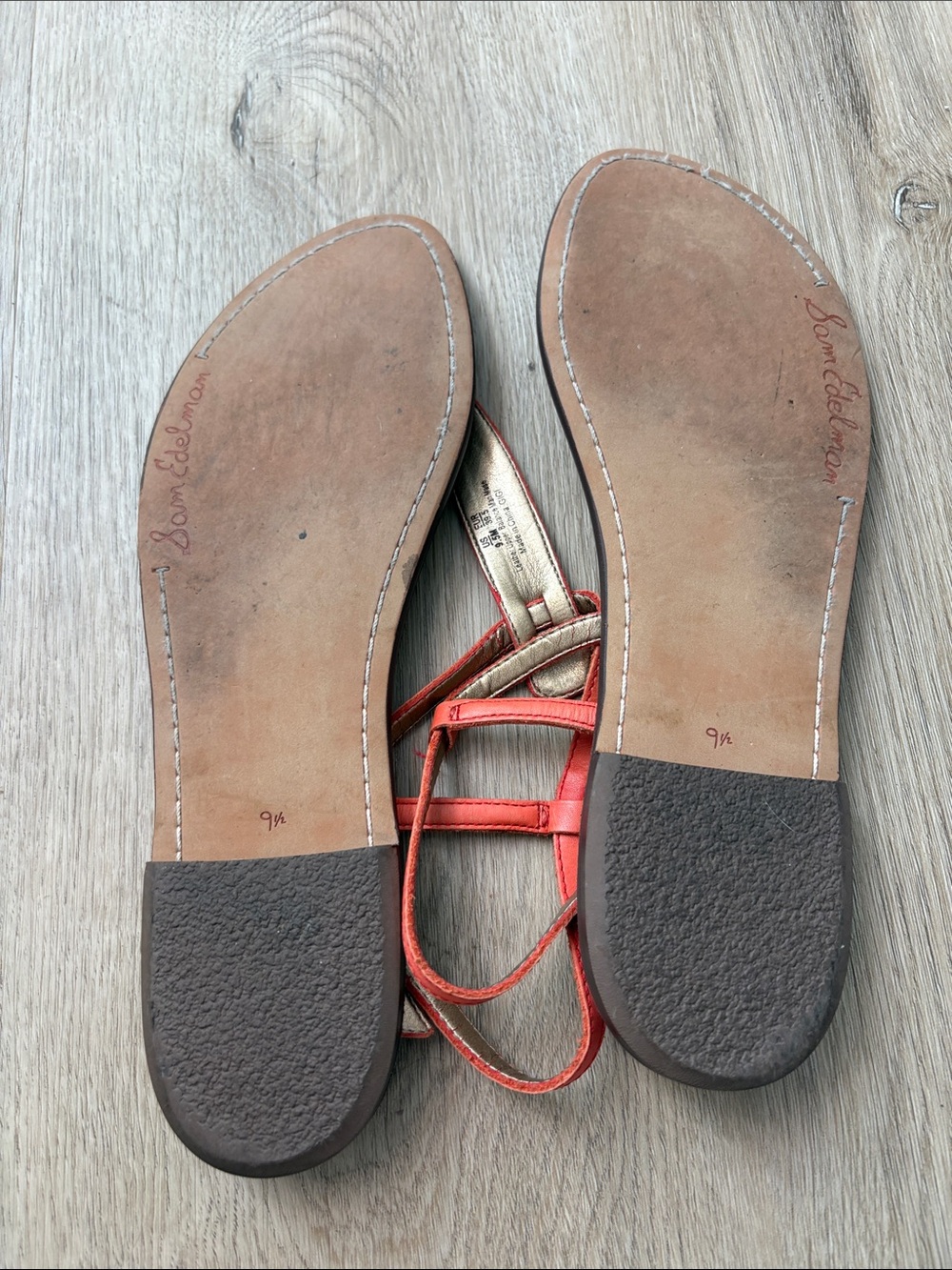 Sam Edelman Gigi Thong Sandal | Orange Sunrise Leather | Size 9.5 summer spring - Picture 5 of 7
